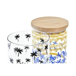 Tároló afrikai mintás 10x10x22 cm 1400 ml 2 féle