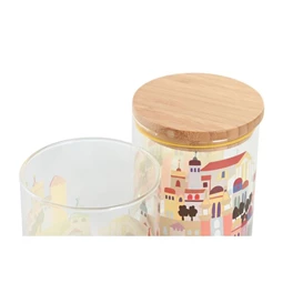 Tároló házakkal 10x10x12,5 cm 700 ml 2 féle