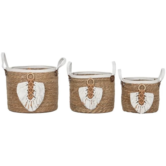 Tároló szett füllel 34x34x28 cm S/3