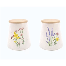 Tárolóedény virág mintás 12,6x12,6x14,7 cm 2 féle