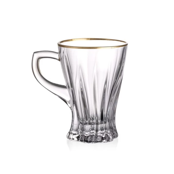 Teás csésze szett PLANTICA arany szegéllyel 150 ml 10,7 cm S/6