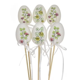 Tojás virággal, betűzős 6 cm S/6