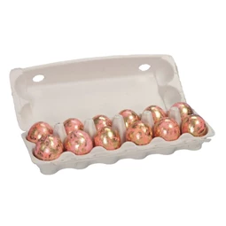 Tojás igazi, arany mintával, dobozban 6 cm S/12