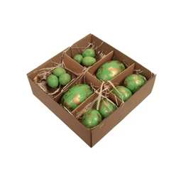 Tojás igazi, fészekkel, mintával, dobozban S/12