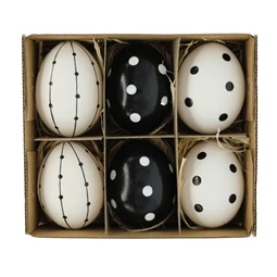 Tojás igazi, pöttyös, akasztós 14,6x12,8x5 cm S/6