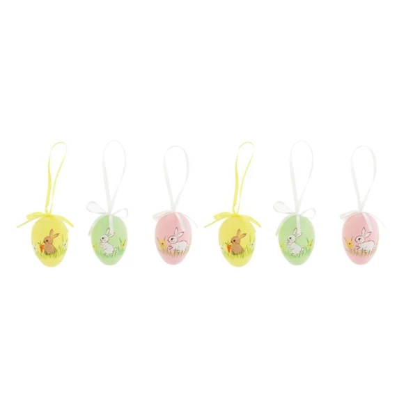 Tojás nyúllal, akasztós 4,5x4,5x35 cm S/6