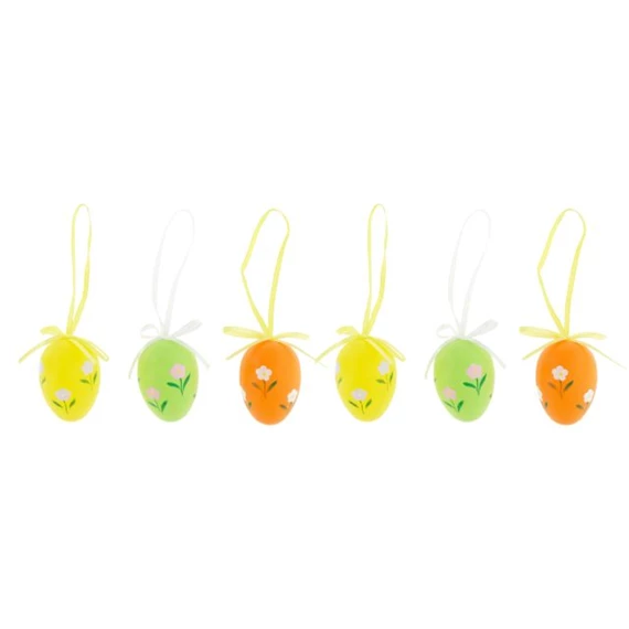 Tojás virággal, akasztós 5x3,5x35 cm S/12