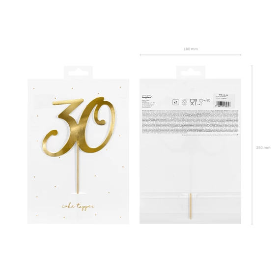 Tortadísz 30-as szám arany 20,5 cm