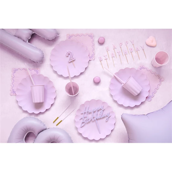 Tortadísz boldog születésnapot akril 16,5 cm lila