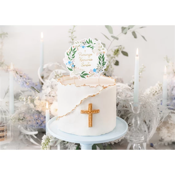 Tortadísz elsőáldozás 16,7x20 cm mix