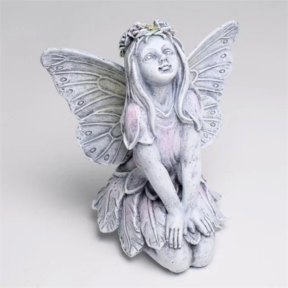 Tündér térdelő LED-es 12x15x18 cm