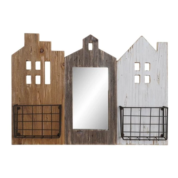 Újságtartó házakkal 57x10x40 cm