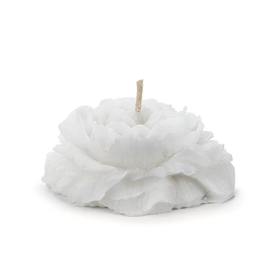 Úszógyertya bazsarózsa matt fehér 8 cm S/4