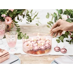 Úszógyertya korong fémes rózsaarany 4 cm S/50