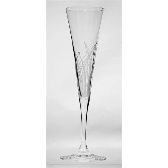 Üveg pohár swarovski dísszel, pezsgős 120 ml S/6