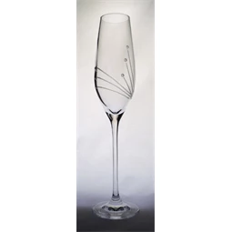Pezsgős pohár Swarovski kristállyal 210 ml 26,3x6,6 cm S/6