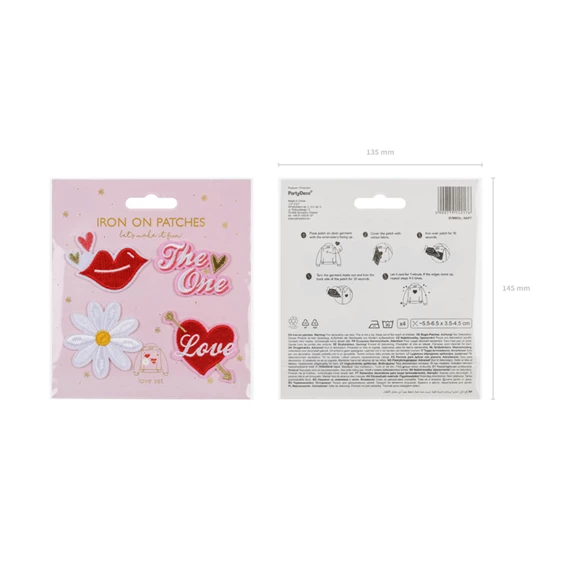 Vasalható matrica love, mix, 5,5-6,5x3,5-4,5 cm S/4