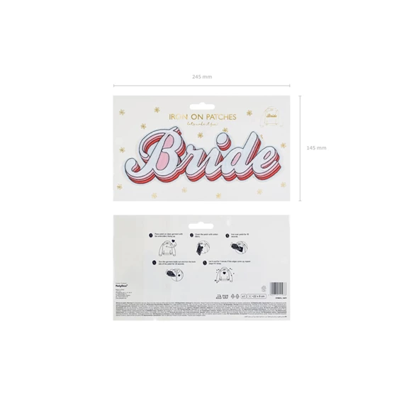 Vasalható matrica menyasszony, mix, 22x8 cm