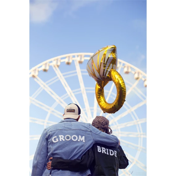 Vasalható matrica vőlegény fehér 30x6 cm