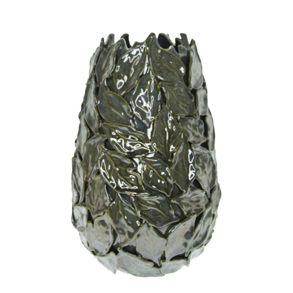Váza 3D levél mintával 24,5x23,5x35 cm