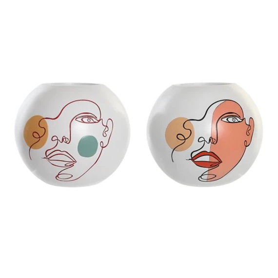 Váza absztrakt arccal 25,5x25,5x22 cm 2 féle
