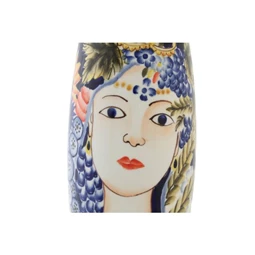 Váza női arc mintával 14x14x39 cm
