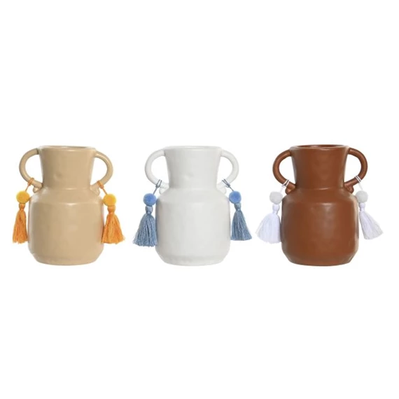 Váza bojtos 14x12x18 cm 3 féle