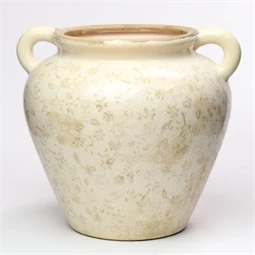 Váza füllel virág mintával 26,5x24x23,5 cm