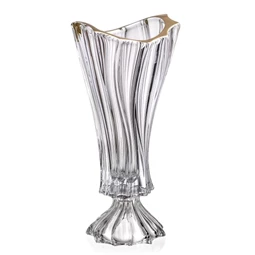 Váza talpas PLANTICA arany szegéllyel 40 cm