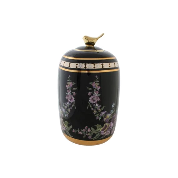 Váza virágokkal 14x14x24 cm