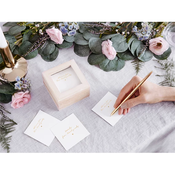 Vendégkönyv esküvői tanácsok doboz 9,5x9,5x6 cm angol nyelvű változat