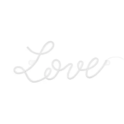 Világító LOVE felirat LED hálózati adapterrel, műanyag 61x27,4cm fehér