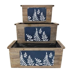 Virágláda levélmintás, szögletes 33,5x16x13 S/3