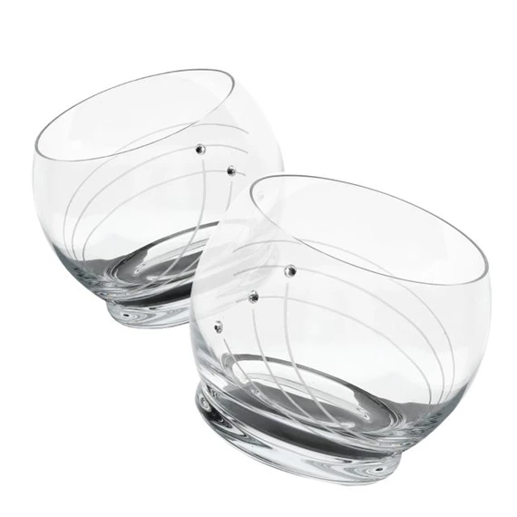 Whisky pohár gömb talppal, Swarovski kristállyal 360 ml S/6