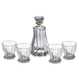 Whisky szett PLANTICA arany szegéllyel 25 cm S/7