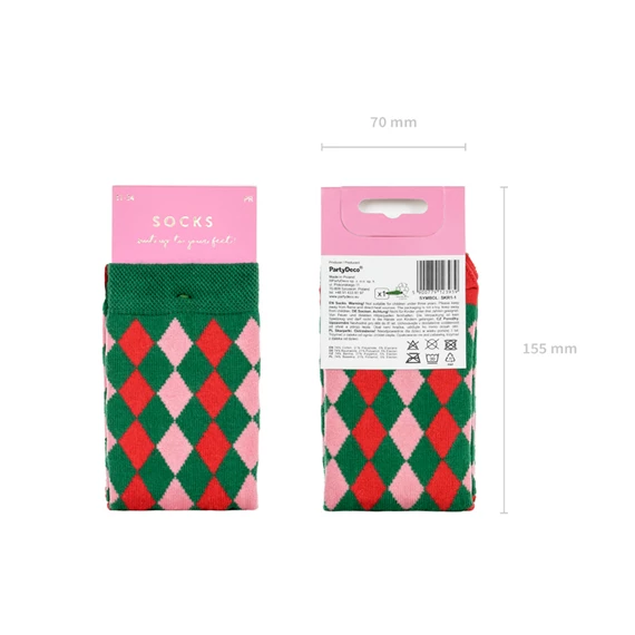 Zokni rombusz mintás, mix, 27-30